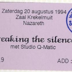 Ticket Breaking the Silence, zaal Krekelmuit Nazareth