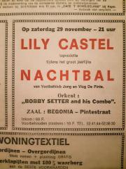 Zangeres Lily Castel op het nachtbal van de Voetbalklub Jong en Vlug De Pinte