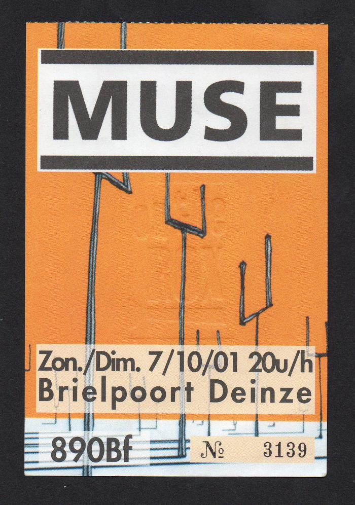 Ticket voor het optreden van Muse in de Brielpoort