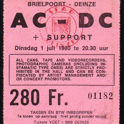 Toegangstickets voor concert AC/DC in de Brielpoort