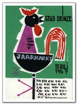 Proefdrukken van de affiche voor de jaarmarkt van 1967