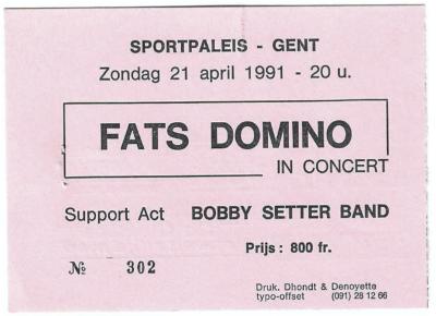 Bobby Setter in het voorprogramma van Fats Domino