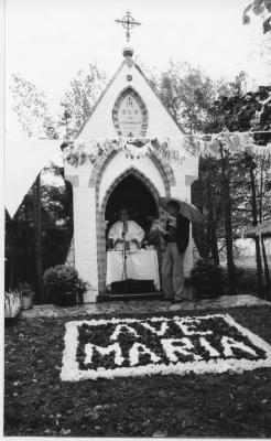Viering 80ste verjaardag kapel O-L-V van Scherpenheuvel, Nazareth, 1983