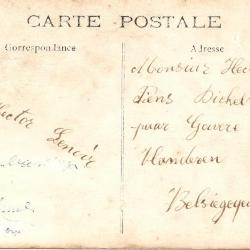 Steenbakkers Achterkant Postkaart van Hector Lenoir aan Hector Piens