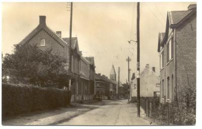 Gavere Baaigemstraat met zicht op de kerk 1938