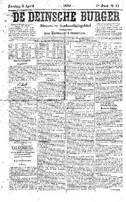 De Deinsche Burger: Zondag 9 april 1882