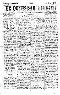 De Deinsche Burger: zondag 19 februari 1882