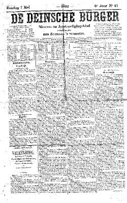 De Deinsche Burger: Zondag 7 mei 1882