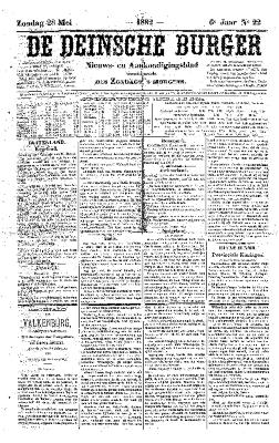 De Deinsche Burger: Zondag 28 mei 1882