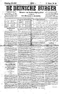 De Deinsche Burger: Zondag 30 juli 1882