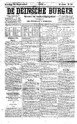 De Deinsche Burger: Zondag 24 september 1882