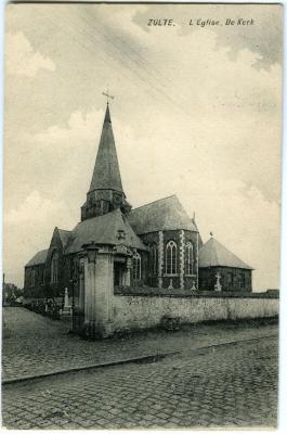 Postkaart van de Zultse kerk voor de verbouwingswerken