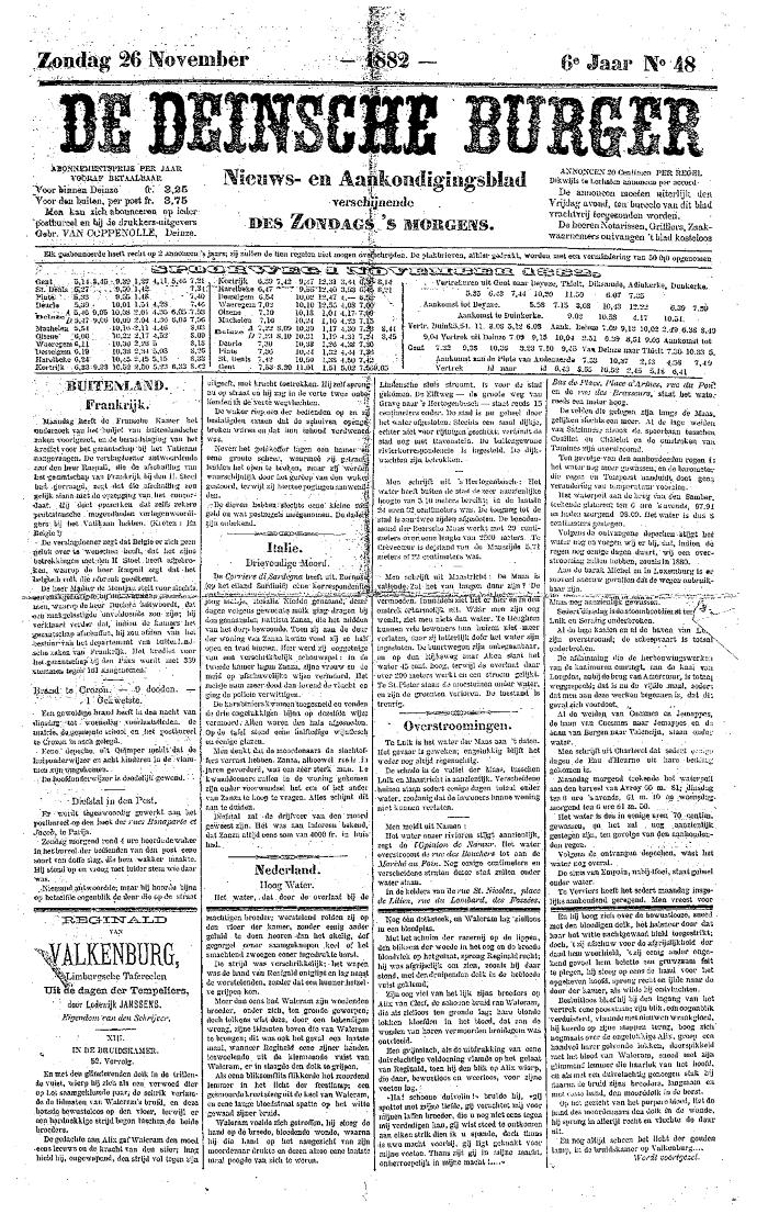 De Deinsche Burger: Zondag 26 november 1882