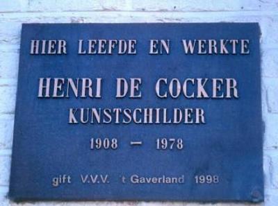 Henri De Cocker 1908-1978 - gedenkplaat 1998