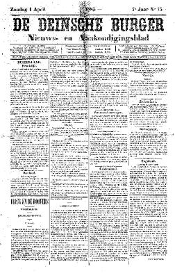 De Deinsche Burger: Zondag 1 april 1883