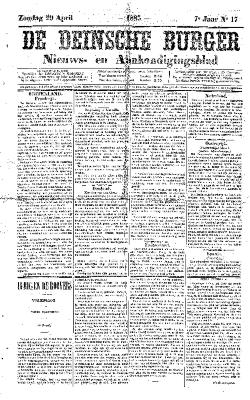 De Deinsche Burger: Zondag 29 april 1883
