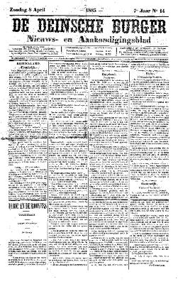 De Deinsche Burger: Zondag 8 april 1883