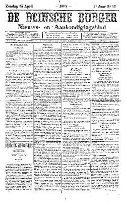De Deinsche Burger: Zondag 15 april 1883