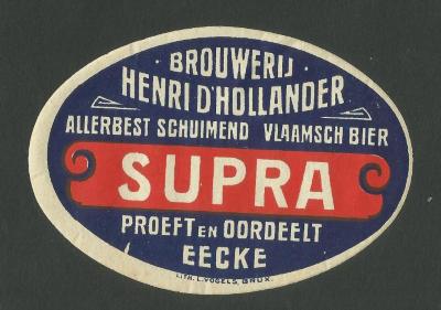 Het etiket van het Supra-bier