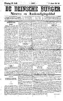 De Deinsche Burger: Zondag 29 juli 1883
