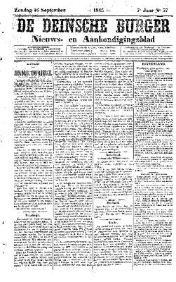 De Deinsche Burger: Zondag 16 september 1883