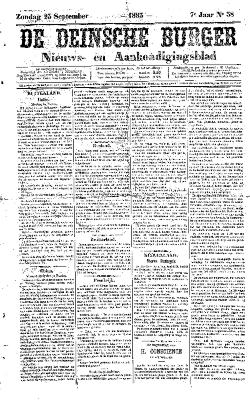 De Deinsche Burger: Zondag 23 september 1883