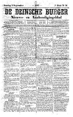 De Deinsche Burger: Zondag 9 september 1883