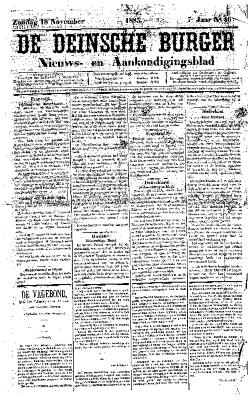 De Deinsche Burger: Zondag 18 november 1883