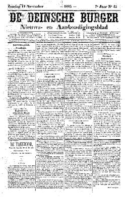 De Deinsche Burger: Zondag 11 november 1883