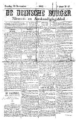 De Deinsche Burger: Zondag 25 november 1883