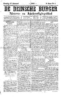 De Deinsche Burger: Zondag 27 januari 1884
