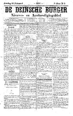 De Deinsche Burger: Zondag 24 februari 1884