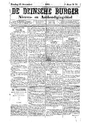 De Deinsche Burger: Zondag 23 december 1883