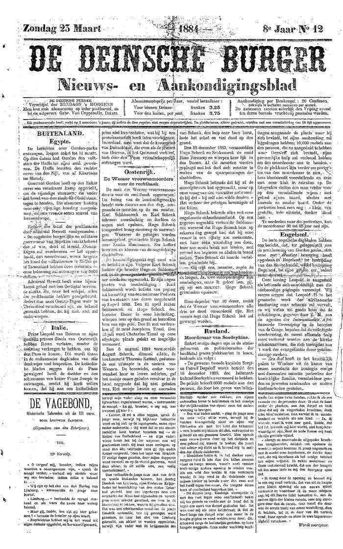 De Deinsche Burger: Zondag 23 maart 1884