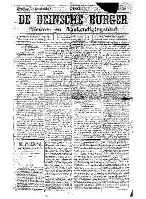 De Deinsche Burger: Zondag 30 december 1883