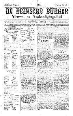 De Deinsche Burger: Zondag 8 juni 1884