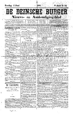 De Deinsche Burger: Zondag 1 juni 1884