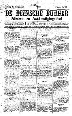 De Deinsche Burger: Zondag 17 augustus 1884