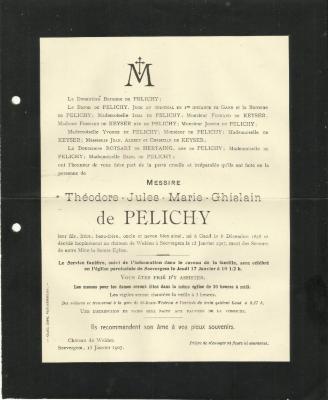 Doodsbrief van Théodore de Pelichy